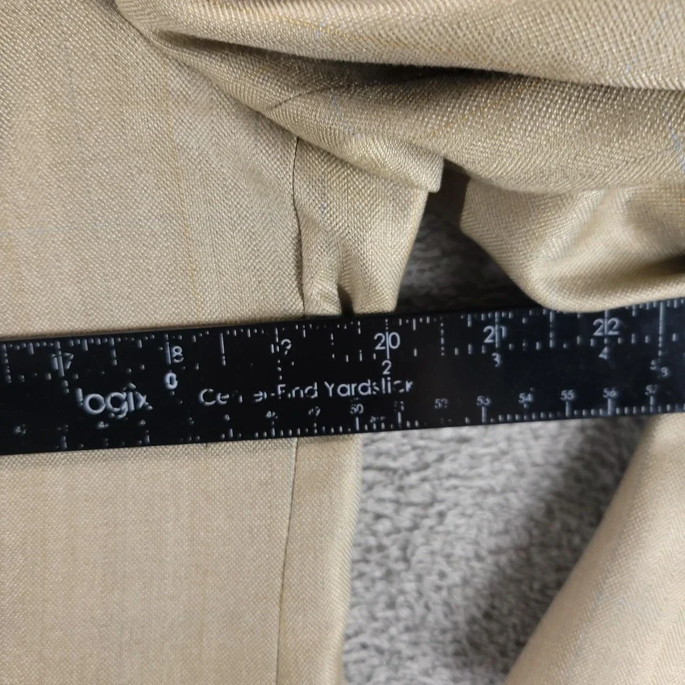Haspel Suit Jacket Mens 40R Beige Silk Wool Sport Coat Business Summer Wedding